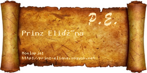 Prinz Eliána névjegykártya